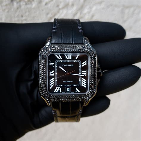 cartier black diamonds|cartier diamond watch ladies.